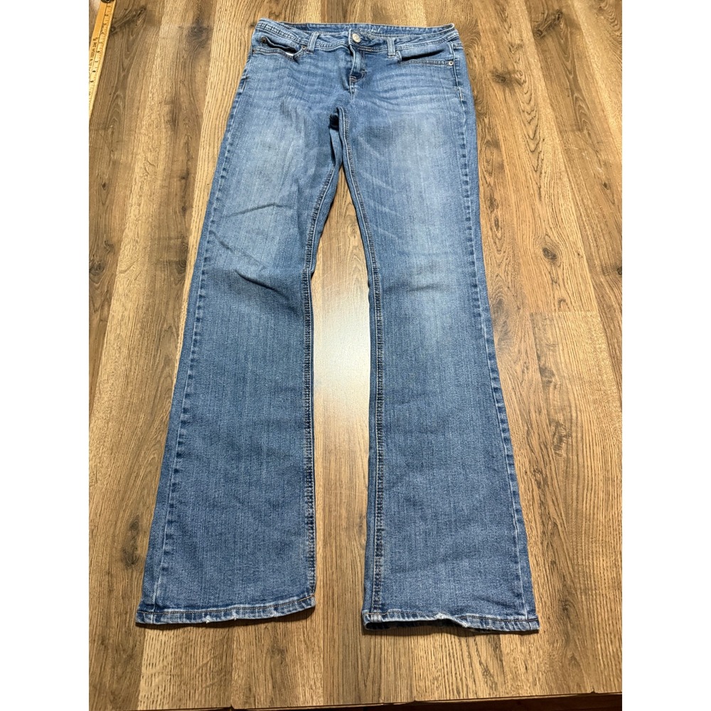 Aeropostal Chelsea Bootcut Women Size 8 Long Blue Jeans Denim Mid Rise Stretch